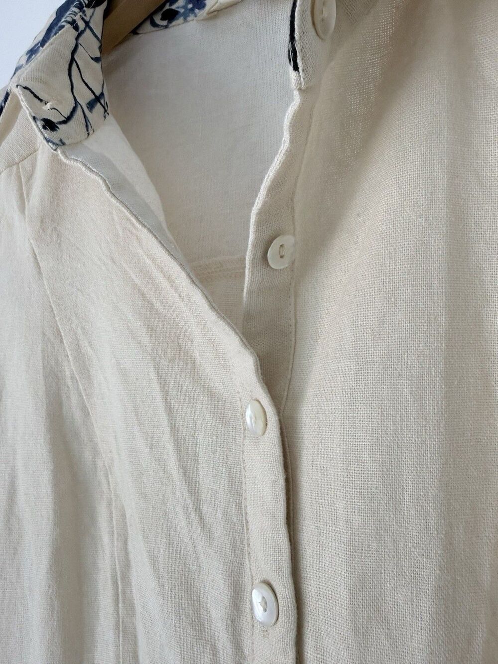 Linen Cotton Floral Midi Shirt Dress AND Anita Dongre Anthro Pockets Sz 2 UK 10 - Picture 9 of 12